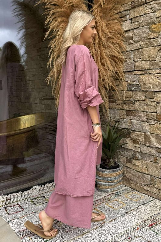Made in Italy Purdy Pure Cotton Smock Dress Indian Pink
